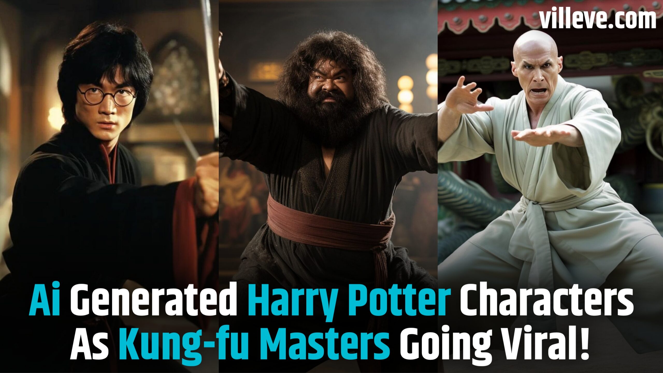 Ai generated Harry Potter characters as kung-fu masters