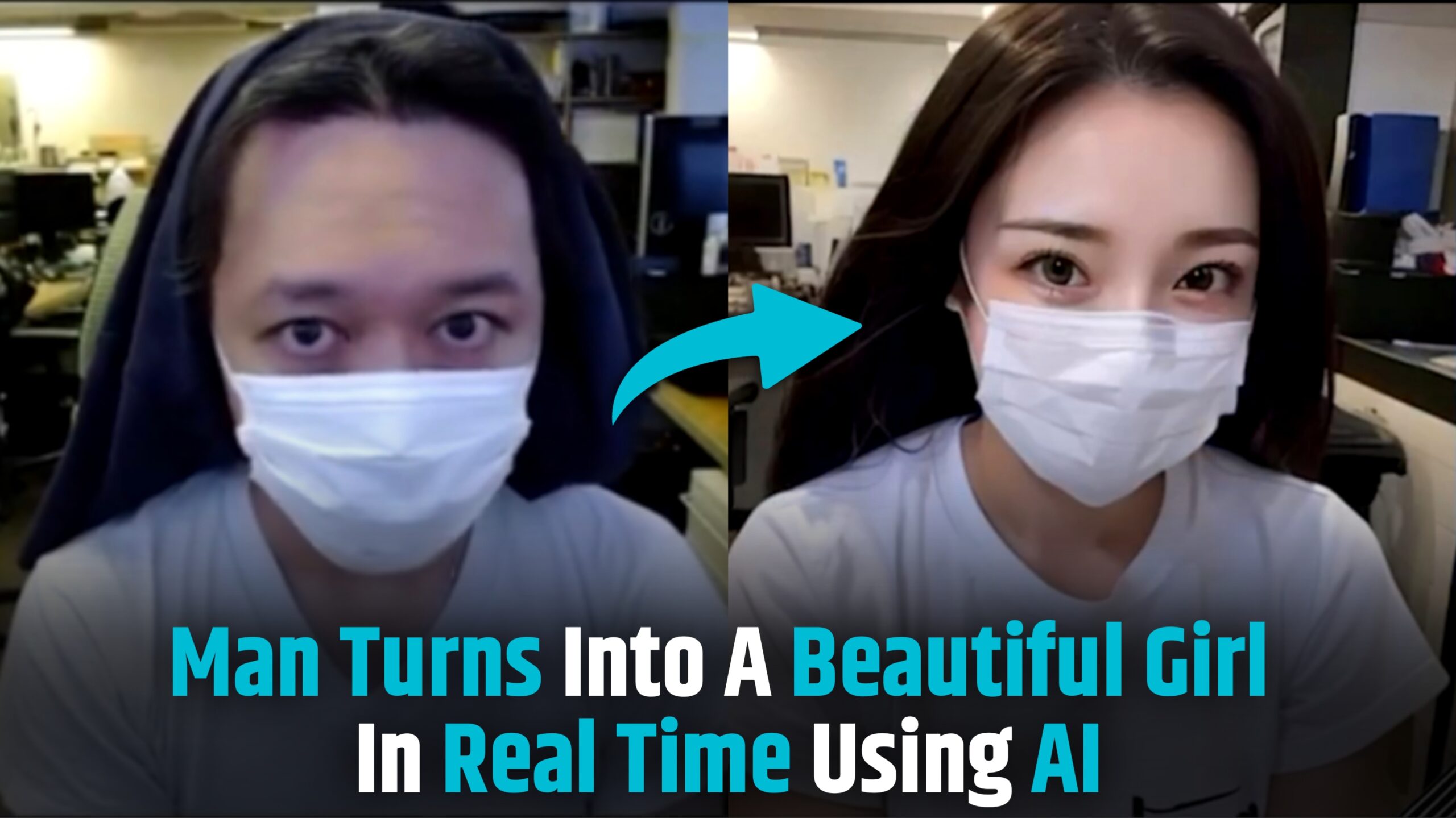 Man Turns Into A Beautiful Girl In Real Time Using AI