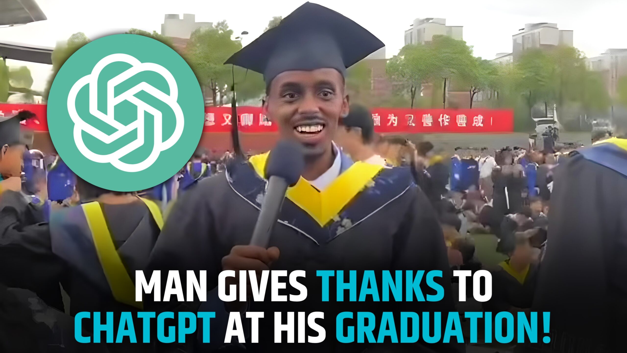 Man Gives Thanks To ChatGPT At His Graduation!