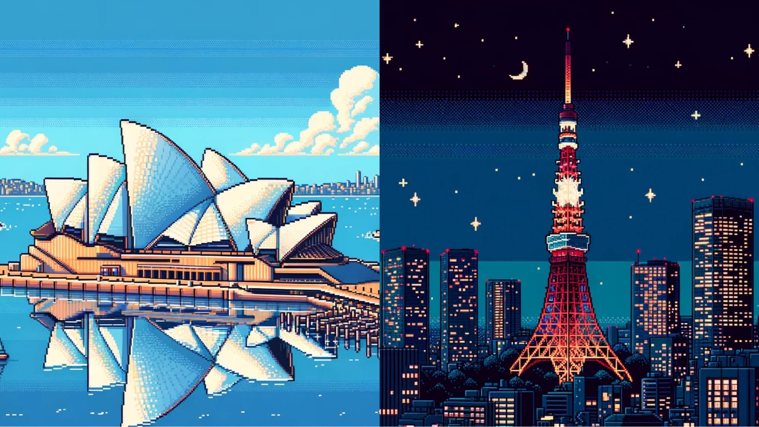 AI Reimagines Famous Landmarks in 8-Bit Pixel Art